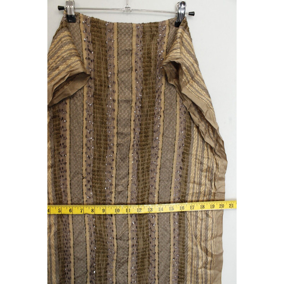 Charming Charlie Infinity Scarf Metallic Gold Tan Pattern Texture Boho Chic - Picture 5 of 11